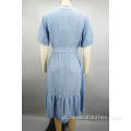 Vestido de jeans de decote em V Ladies Vadies